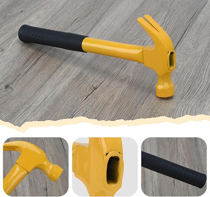 Plier Hammer Tool Set, 8 Inch Lineman’s Plier with Wire Cutter Heavy Duty Claw Hammer with Nonslip Handle