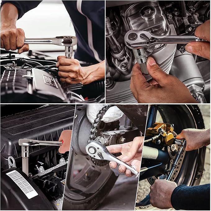 TOMMARS 16-Pc Long Hex Bit Socket Set, Extra Long Allen Socket Set, CR-V and S2 Steel, SAE & Metric 1/8-3/8 in., 3-10 mm.