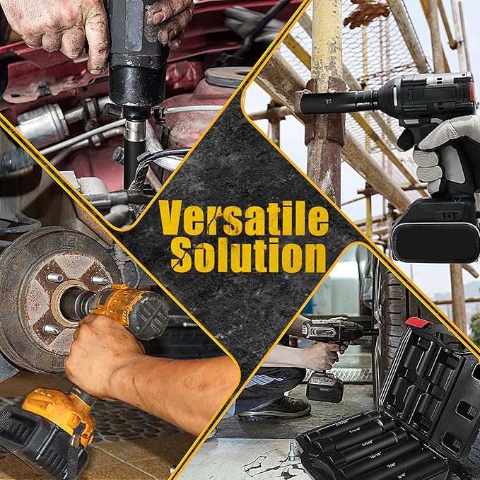 1/2 Inch Drive Extended Length Impact Socket Set 6Pcs, Extra Deep Socket Set Kit Includs Hex Sizes 3/4", 7/8", 15/16", 1-1/16?? 1-1/8", 1-1/4"