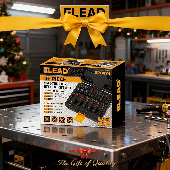 16-Piece Metric Hex Bit Socket Set - Premium S2 Steel 2mm-14mm Allen Socket Set with Socket Adapters, 1/4?? 3/8??and 1/2??Drive | Professional Mechanic Garage Tools