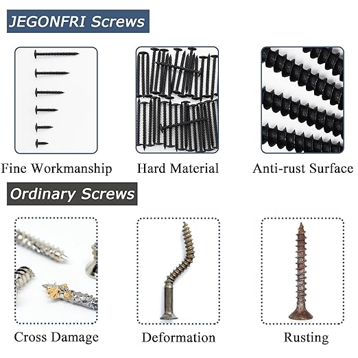 70pcs #8 횞 2??Modified Truss Head Wood Screws, Phillips Drive, Black Wood Screws, Screws with Screwdriver Bit