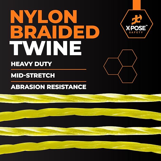 Xpose Safety Green Mason Line String ??#18 Braided Nylon Twine ??275 Ft Durable Construction Line for Masonry Tools, String Level, Landscaping, and Gardening