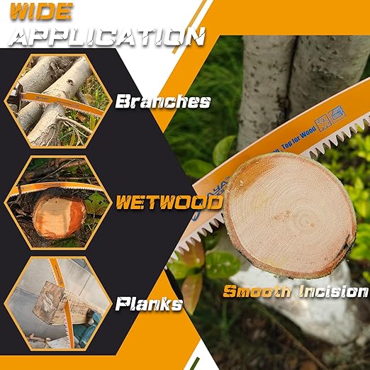 12 Inch 6TPI Japanese Teeth Reciprocating Saw Blade, Curved Edge Wood Pruning Saw Blades for Tree Trimming, Wood Cutting (3-Pack)