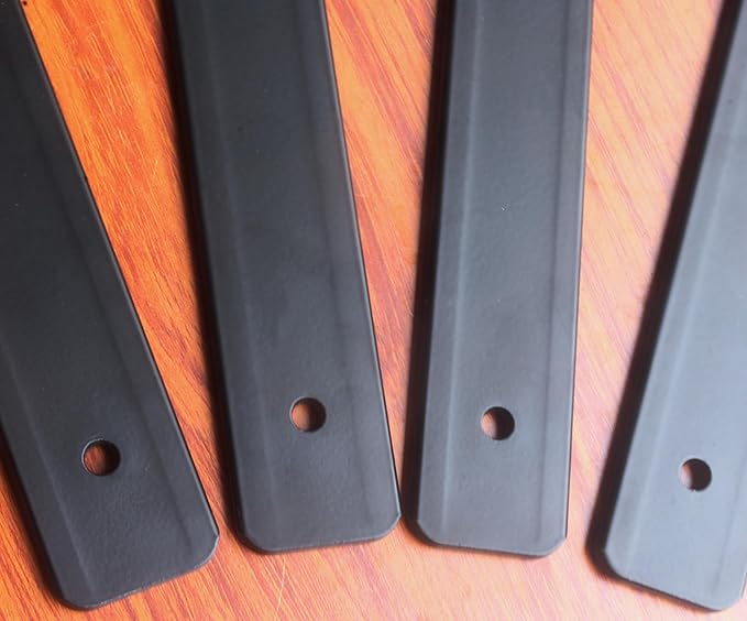 10 Pack - 8 inch Black Hidden L Shelf Bracket (1/5 Inch Thicked) Iron Floating Shelf Brackets Rustic Industrial Metal Brackets for Shelf Support