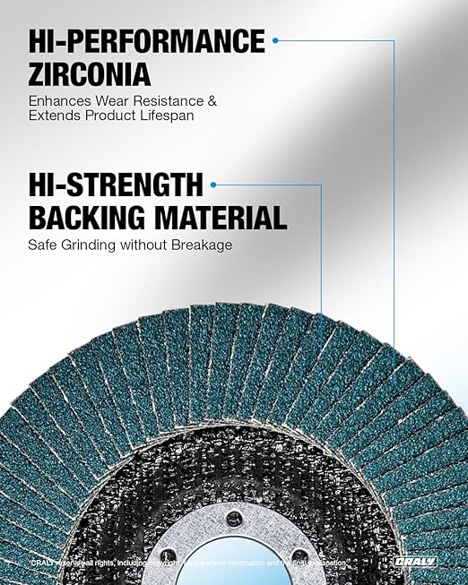CRALY 4-1/2 Inch Flap Disc, 7/8 in Arbor, 80 Grit, Type 29 Premium Zirconia Sanding Disc for Angle Grinder, Hi-Performance Abrasive Grinding Wheel for Stainless Steel, Metal Sanding & Finishing, 10PC