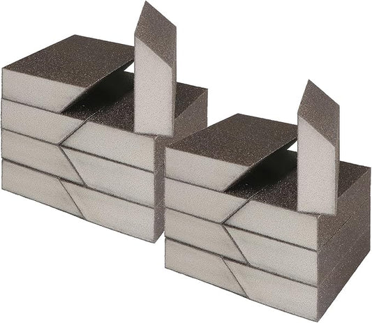 80 Grit Angled Sanding Blocks, Jamiikury Coarse Sponge Sand Block Washable and Reusable, Wet & Dry Sandpaper Block for Wood Metal Drywall and Furniture Paint - Pack of 16