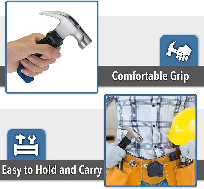 Mr. Pen- 8oz Blue Camping Hammer - Claw, Stubby, Tack, Magnetic, Small Women's Nail Hammer