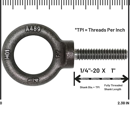 5 Pcs Lifting Shoulder Eye Bolts 1/4"-20 X 1