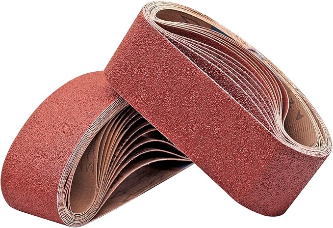 3 x 21-Inch Sanding Belts for Belt Sander 3x21,6 Each of 40 80 120 240 Grits Aluminum Oxide Abrasive Sandpaper, 24 Pack