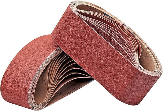 3 x 21-Inch Sanding Belts for Belt Sander 3x21,6 Each of 40 80 120 240 Grits Aluminum Oxide Abrasive Sandpaper, 24 Pack