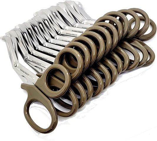 Set of 24 Trauma Paramedic EMT Shears Scissors 7.25"- Made of Premium Quality Stainless Steel - Ideal Gift for EMT, Nurses doctors Firefighter and more (Tan)