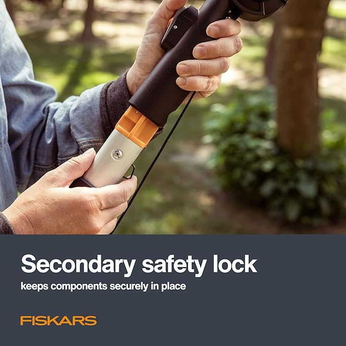 Fiskars XtendControl Extendable Tree Pruner (6 ft), Pole Saw, Adjustable Branch Trimmer with 15" X1 Saw and Hand Saw, 3-6 ft Extension Pole, and Secure Locking System for Precision Cutting