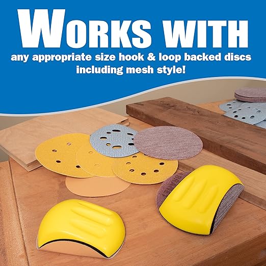5" Sanding Mouse Block for Furniture Restoration, Home, Automotive, Hook and Loop Sanding Block, Accepts Standard Orbital Discs (5" Sander Mouse)