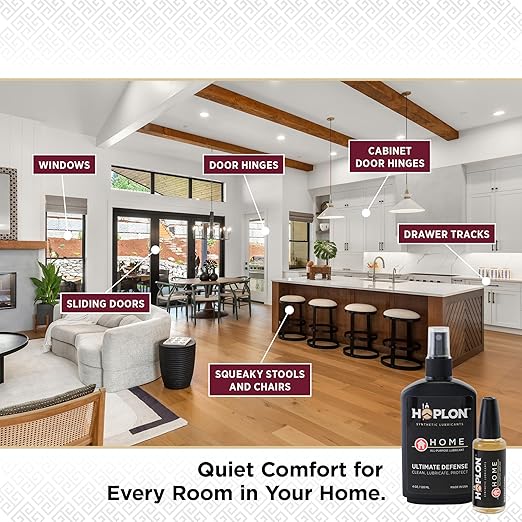 HOPLON Home Precision Lubricant Solution ??100% Synthetic Oil for Serious DIYers ??Instantly Silences Squeaks, Hinges, Garage & Sliding Doors ??Low-Odor, Long-Lasting with Sprayer & Precision Needle