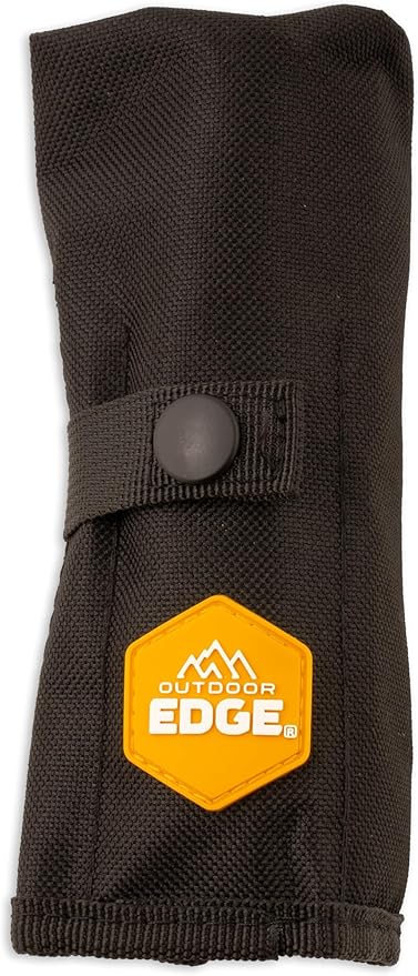 OUTDOOR EDGE RazorGuide Roll Pak | Hunting Knife Set Features Two Replaceable Blade Hunting Knives, Bone Saw, all Stored Securely in a Compact Roll Pack (Black Roll Pack)