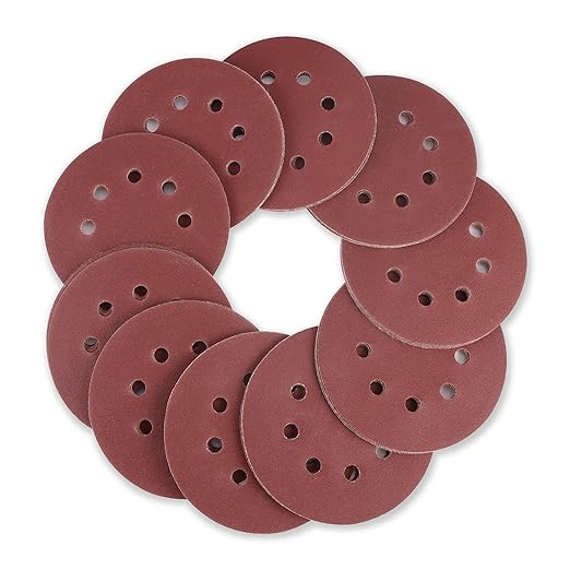 WORKPRO 150-Piece 220 Grit Sanding Discs - 5-Inch 8-Hole Hook and Loop Sandpaper for Random Orbital Sander (Not for Oscillating Tools or Mouse Sander)