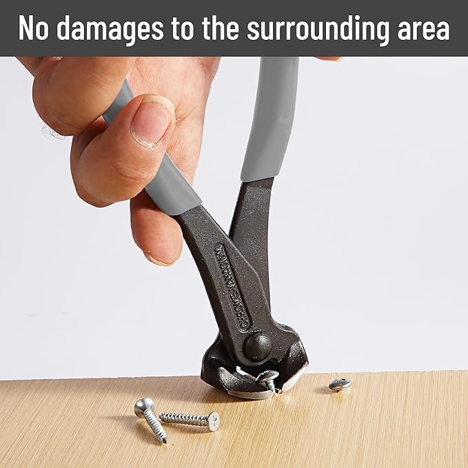 Bates- Nail Puller, 7 Inch, Gray, Nail Remover Tool, Cutting Pliers, Carpenter Tools, Staple Puller, End Cutting Pliers