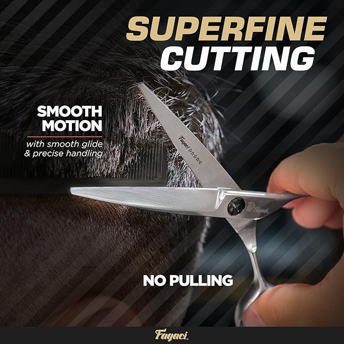 Fagaci Professional Hair Scissors 6??Extremely Sharp Blades, Fine Cutting Blades, Hair Cutting Scissors Professional, Hair Shears, Barber Scissors Set for Men and Women, Haircut Scissors Hair Kit