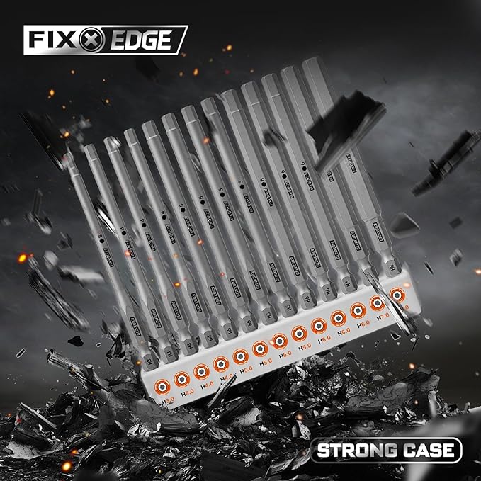 13Pieces Fixedge Screwdriver bit set,4 inches Hex Magnetic Alloy Steel Insert Power Bits Tips with Storage Organizer for Home Repair