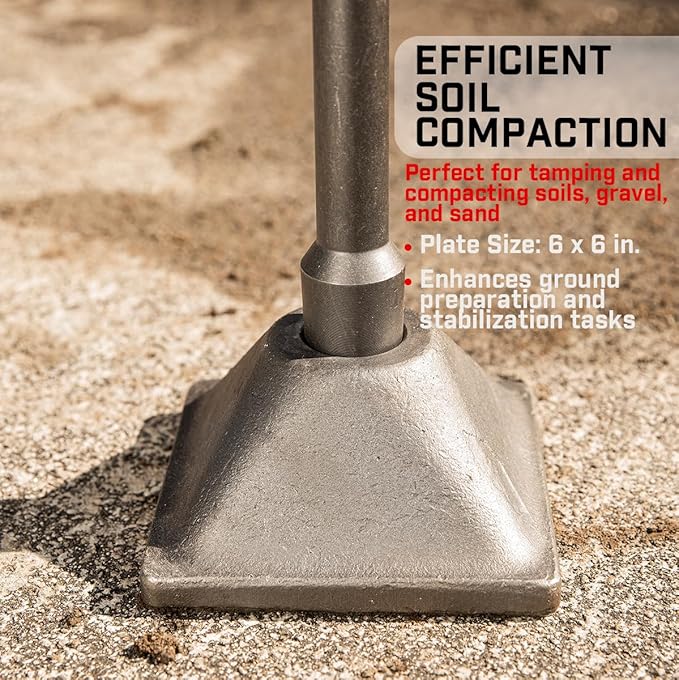 XtremepowerUS Tamper Shank and Plate for Jack Hammer Bit Electric Demolition Concrete Breaker (Tamper Shank and Plate)