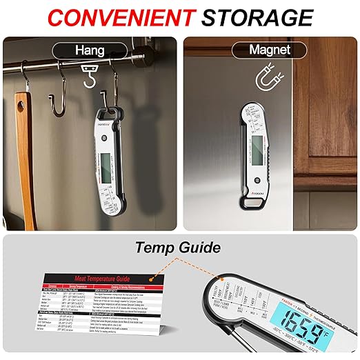 Atogou Professional Food & Meat Thermometer, 1 Sec Instant Read & 짹0.5??Accuracy, Thermocouple Sensor, IP67 Waterproof Digital Thermometer for Cooking, BBQ, Grill Gifts for Men Him Dad Birthday