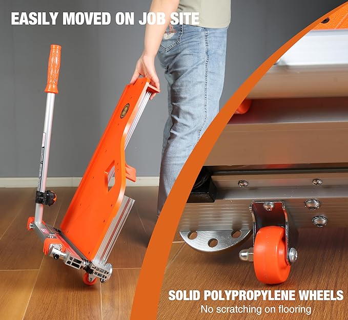 Laminate/Vinyl Floor Cutter, 13” Vinyl Plank Cutter with Wheels – Easy Angle & Length Cutting, Flooring Tools - Cuts Laminate Floor, Engineered Wood, LVP, LVT, VCT, SPC, WPC, HSS Blade/LED Light