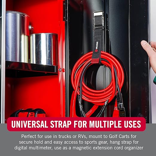 VELCRO Brand Magnetic Straps ??Reusable Cord, Hose & Tool Organizer for Metal Surfaces, Valentine Gifts for Men - EASY HANG Garage, Workshop, RV Storage - Medium 16in x 1in