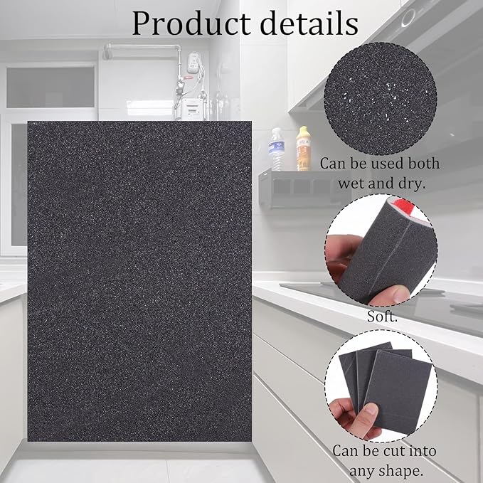 20 PCS 400 Grit Sanding Sponge Set, 3 X 4 Inch Abrasive Sanding Sponges Pads Ultra Fine Sandings Sponges Pads Soft Foam Hand Sandings Block, Soft Foam Hand Sander Block for Model Drywall Metal Wood