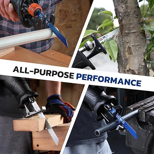 WORKPRO 32-Piece Reciprocating Saw Blade Set - Metal/Woodcutting Saw Blades, Pruner Saw Blades with Organizer Pouch