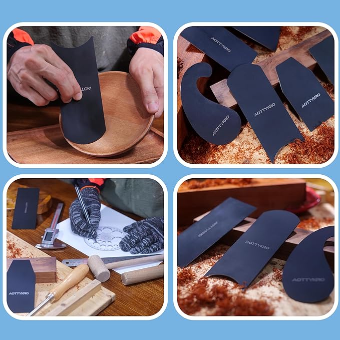 New Cabinet Scraper Cards with 6 shapes,Cabinet Scraper for multi-functional engraving,deburring,polishing,contour sanding,Card Scraper Tool for precision machining and confined spaces
