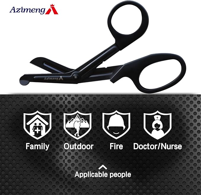 1 Pack Heavy Duty Scissors, Multipurpose Household Utility Scissors, Titanium Safety Scissors for Cutting Fabric Package Crafts, 7 1/2 Inch Black Titanium