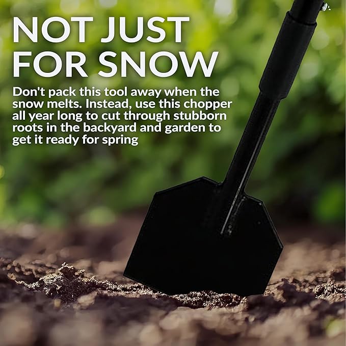 Heavy-Duty Long Handle Ice Scraper & Chopper - Steel Flat Head Shovel Floor Scraper for Gardens, Driveways & Sidewalks