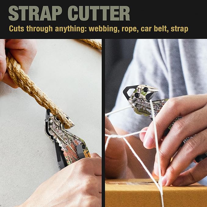 GOOD WORKER Legal Pocket Knife with 2.95??Serrated Blade, Glass Breaker, Seat Belt Cutter - EDC Sharp Folding Knives with Portable Clip - Small Tool for Tactical Camping Survival Hiking - Gifts for Men, Women