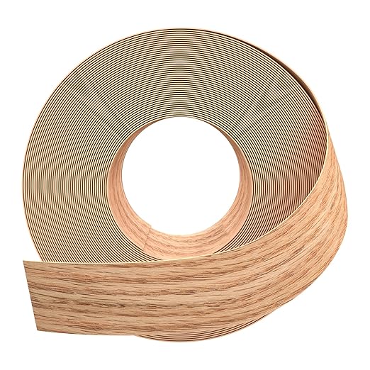 GSCIT Club Red Oak Edge Banding, 2 inch x 50ft roll of Veneer Edge Banding -Pre-glued Flexible, Real Wood Tape Banding for Cabinet Repair Furniture Restoration, (ZYKJ-2-50-RedOak)