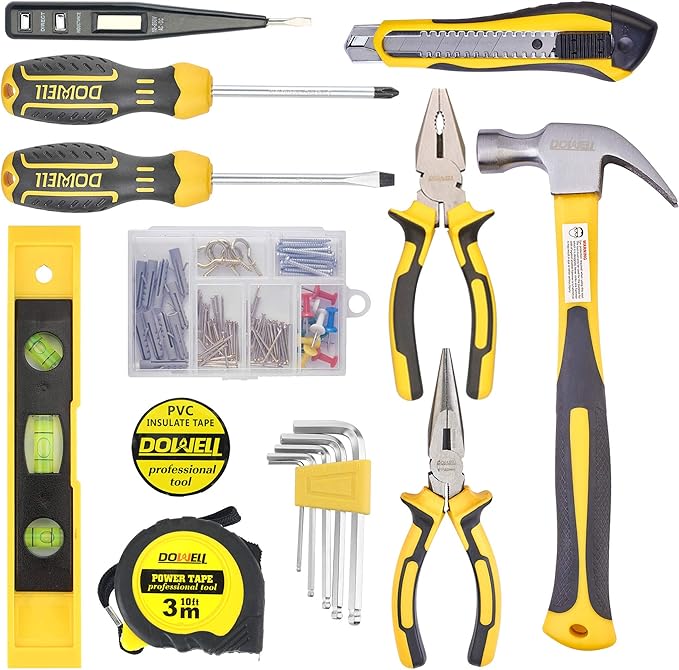DOWELL Tool Kit Tool Set 116-Piece Household Tool Set Home Hand Tool Kit with Toolbox Storage Case HYT116