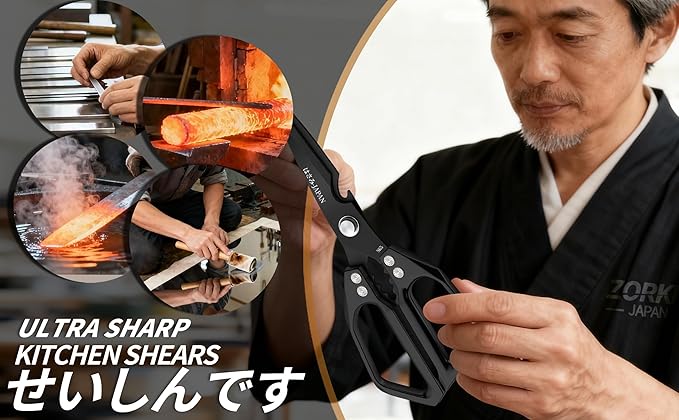 Japanese Kitchen Shears Set, Heavy Duty Poultry Shears All Purpose, Kitchen Meat Scissors for Steak Cutting, Chicken Bones, and Turkey Christmas Gifts for Men Women Mom Dad