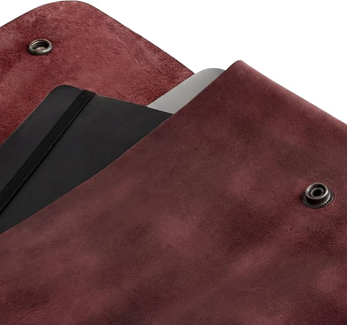 Hide & Drink, Vintage Folder Document Holder, File Case, A5 Binder, Envelope Portfolio, Full Grain Leather, Handmade, Sangria