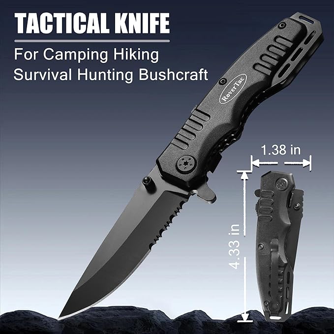 RoverTac Multitools Gift Set, 11-in-1 Multi Tool Axe, LED Flashlight, Tactical Knife in ?쏧 LOVE YOU??Gift Box, Tool Gift for Husband, Boyfriend, Dad, Camping Essentials Survival Gear Multitool