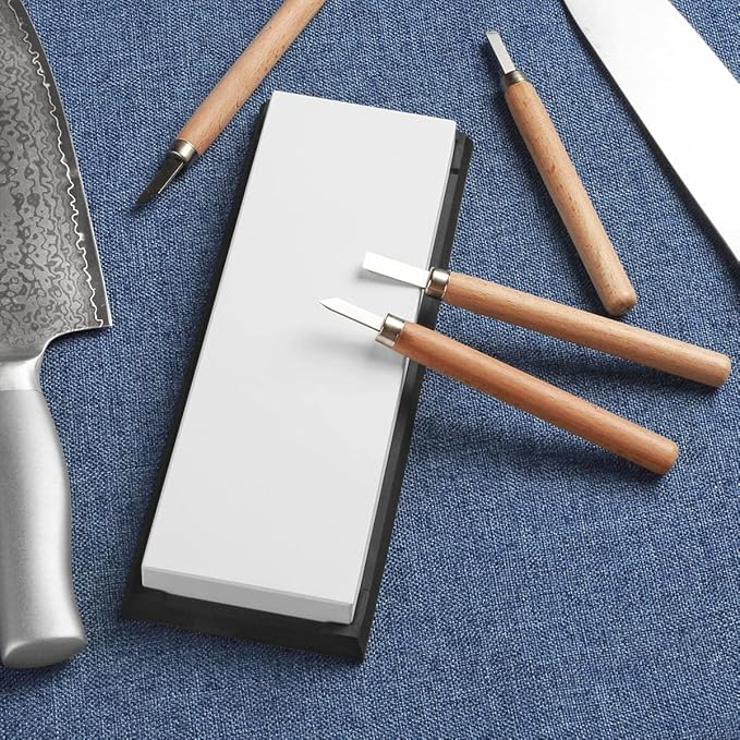 Glass Sharpening Stone with Non-slip Rubber Base, Professional Whetstone, Glass Stone 10,000 Grit