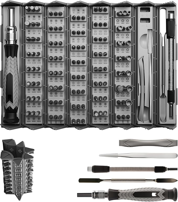 Precision Screwdriver Set, 126-in-1 Electronics Repair Tool Kit with CR-V Steel Bits, Magnetic Case, Flexible Shaft & Ergonomic Handle for Laptop, Phone, Watch, Game Console, Student & DIY Projects
