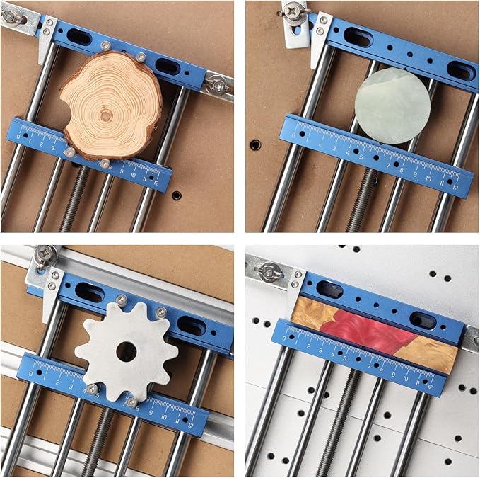 Genmitsu Upgrade Aluminum Bench Vise Clamp, High-Precision CNC Router Clamp for Unique Shaped Woodworking & Metalworking Milling Project, Size 9.4" x 6.6" x 1.6", Clamping Range 0-5.7"