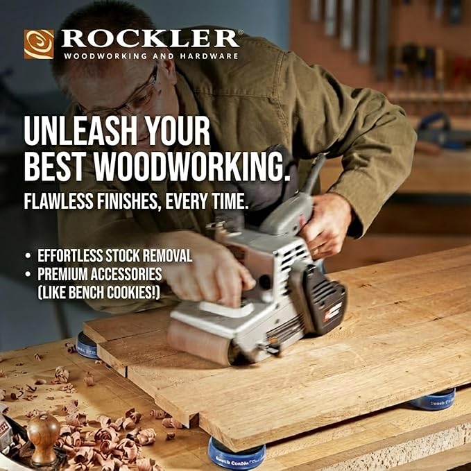 Rockler Work Bench Cookies Plus Work Grippers (4 Pack) ??Rockler Bench Cookies Protect Workpiece from Scratches and Benchtop Debris - Woodworking Kit for Most Average-Sized Panels