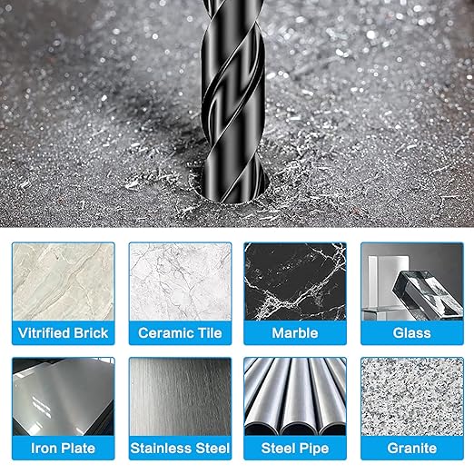 11-pc Masonry Drill Bits Carbide Concrete Drill Bit Set for Stone Tile Brick Ceramic Glass Metal Sheet Plastic and Wood, Quick Change 1/4" Hex Shank, Size 5/32??3/16" 1/4" 5/16" 3/8" 1/2" with Case