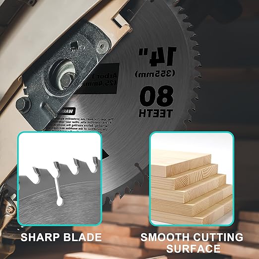 10-Inch Table Saw Blade 40 T, 5/8 Inch Arbor Circular Saw Blades, Carbide Tipped Teeth Miter Saw Blade for Cutting Wood, 1 Pack
