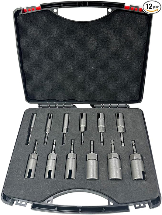 TR TOOLROCK Wing Nut Driver 12pcs, 1/4??Hex Shank Wing Nut Driver Bit Socket Wrenches Tools Set, with EVA Storage for Wing Nuts, Hex Bolts, Butterfly Nuts, C Hooks, Eye Bolts and Wire Twisting