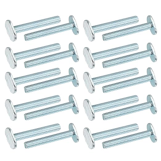 PATIKIL 1/4"-20 t Track Bolts, 20 Pack 1-3/4 Inch T-Slot Bolts Kayak Rail Bolt Accessories for Universal t Track Woodworking Jigs and Fixtures, Silver