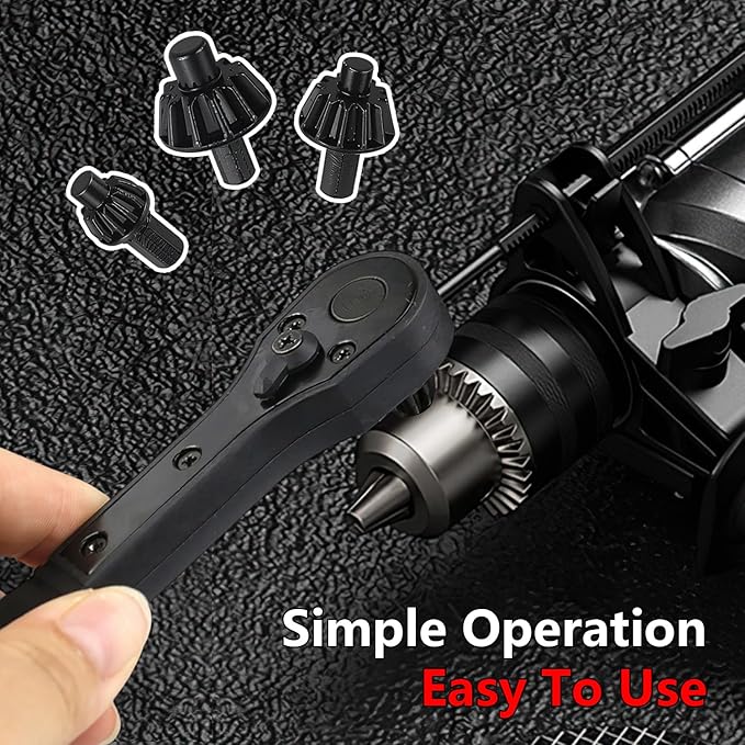 2-in-1 Ratchet Drill Chuck Key Wrench, Chuck Key Replacement Tool for Drill, Universal Interchangeable Fastening Clamping Tool, Compatible with Most Electric Drills and Power Tools