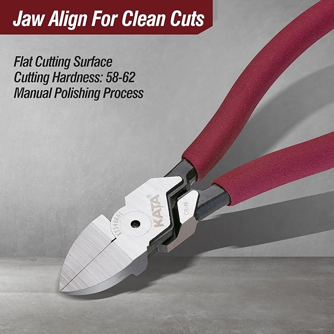 KATA Wire Cutters Plier for Crafting: Heavy Duty 6-Inch Side Cutter Pliers Metal Cutting Tool - Sharp Flush Cut Model Snips for Jewelry Making- For Floral, Artificial Flowers, Chicken Wire, Electrical