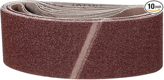 3 x 21 Inch Sanding Belt, 10 Pcs 40/60/100/180/320 Grit Knife Sharpener Belts Work Sharpening for Belt Sander Knife Carving Tool Metal Working