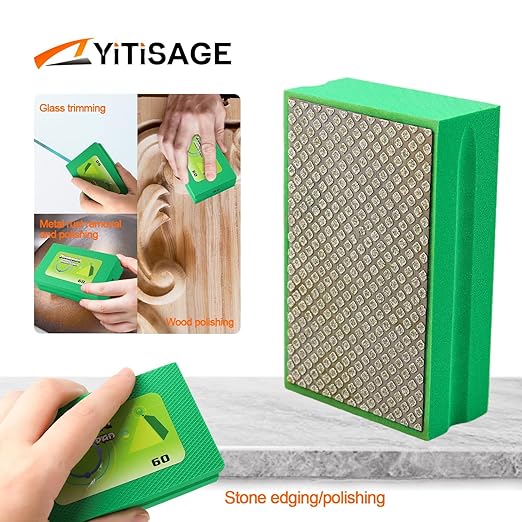 1pc Diamond Hand Polishing Pads Grit 60 Foam Sanding Block for Ceramic Tile Glass Grinding,Sanding Blocks Polishing